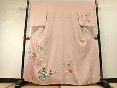 平和屋着物●訪問着　友禅　作家物　枝花文　暈し染め　正絹　逸品　AABG4517fy