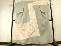 平和屋着物●訪問着　作家物　手描き　枝桜文　暈し染め　正絹　逸品　AABG4519fy