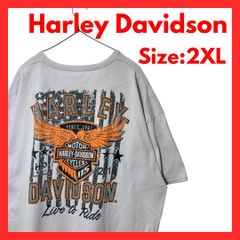 ハレーダビットソン 袖なしTシャツ 大きめメ2XL ビックプリント 