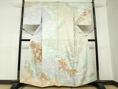 平和屋着物▽訪問着　単衣　色紙花文　金彩　正絹　逸品　BAAS5283ui 平和屋着物▽訪問着 単衣 色紙花文 金彩 正絹 逸品 BAAS5283ui - メルカリ