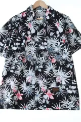 （ L ー XL ） ブランドヴィンテージ 半袖シャツ シャツ 黒 ハワイアン- 13E50