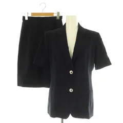 バーバリーズ Burberrys スーツ セットアップ上下 テーラードジャケット 半袖 2B ロングスカート 7 ネイビー /MY ■OS ■GY14