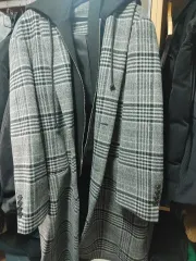 20fw Juun.J チェック フーディー コート