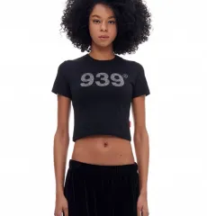 ARCHIVE BOLD 939 ロゴ クロップドトップス クロップドTシャツ ブラック