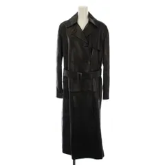 セリーヌ CELINE ヴィンテージ ラムレザー トレンチコート ロング 36 黒 /BMのサムネイル