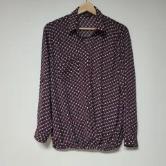 チューブ ワイン色 パターン ブラウス