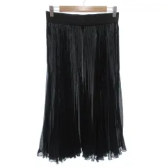 ランバン LANVIN シアープリーツスカート イージー ロング ミモレ 40 黒 ブラック /GVのサムネイル