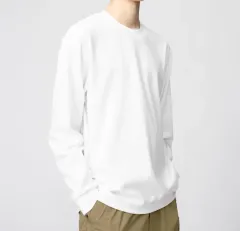 L UNIQLO U(ユニクロユー) エアリズム コットン クルーネック Tシャツ 白