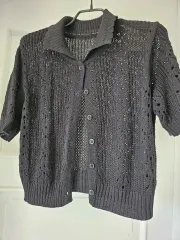 クロップドニット 半袖 (ニット) カーディガン