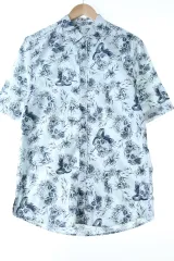 （ M ー L ） ブランドヴィンテージ 半袖シャツ シャツ スカル ハワイアン- 13EA1