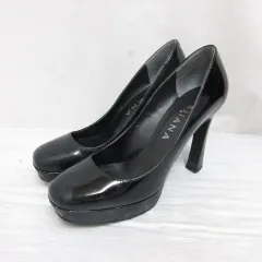 ダイアナ DIANA パンプス ハイヒール エナメル レザー 23.5cm 黒 ブラック 厚底 プラットフォーム 靴 シューズ 日本製