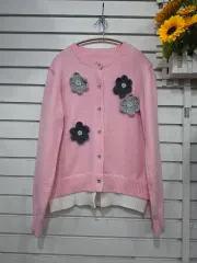 #レディース ファッション ピンク色 カーディガン