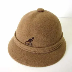 カンゴール KANGOL 英国製 90’S ヴィンテージ ハット ウールハット 帽子 ロゴ 刺繍 M キャメルブラウン 茶色 ぼうし レア 希少