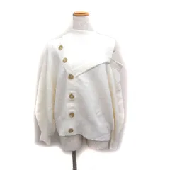 スナイデル SNIDEL オープンショルダー ボタン ニット セーター 長袖 無地 F オフホワイト 白 /FT35