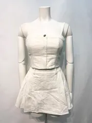 2487 ROBE de  FLEURS Glossy ローブドフルール　グロッシー　キャバクラ　ドレス　セットアップ　スエードチェックベア×プリーツミニ　タイト　キャミ　キャバドレス　S