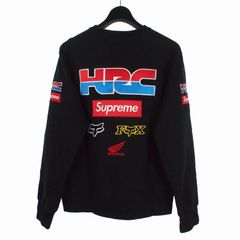 シュプリーム SUPREME 19AW Honda Fox Racing Crewneck ホンダフォックスレーシングクルーネック スウェット トレーナー S ブラック 黒