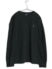 【お得なクーポン配布中!】 90s ポロ ラルフローレン 長袖 Tシャツ メンズ XL / オールド ロンT ロングスリーブ コットン カットソー 大きいサイズ ブラック シンプル
