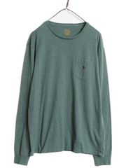 【お得なクーポン配布中!】 ポロ ラルフローレン ポケット付き 長袖 Tシャツ メンズ L 古着 ロンT ロングスリーブ コットン シングルステッチ ワンポイント カットソー