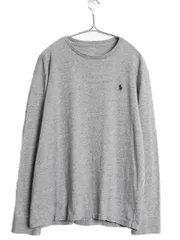 【お得なクーポン配布中!】 ポロ ラルフローレン 長袖 Tシャツ メンズ L / ロンT ロングスリーブ コットン シングルステッチ ワンポイント カットソー インナー グレー