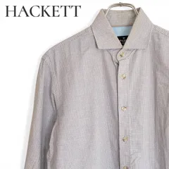 HACKETT ハケット ライトブラウン ライトネイビー メンズ トップス 長袖 シャツ ビジネスカジュアル オフィスカジュアル 仕事 千鳥格子 マイクロチェック 【Sサイズ】1106KZのサムネイル