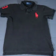 POLO RALPH LAUREN ビックポニー カラーTシャツ ブラック レッド