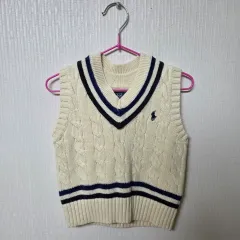 ポロラルフローレン ケーブルニット ベスト アイボリー 2T