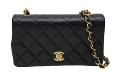 極美品 CHANEL シャネル フルフラップ ミニマトラッセ19 Sチェーンショルダーバッグ 1番台 ラムスキン ココマーク ゴールド金具 中古 4b010266