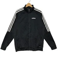 adidas アディダス スリーライン フルジップ 長袖 ワンポイントプリント トラックジャケット ジャージ CAMBODIA製 Mサイズ ブラック