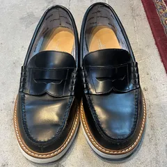 SUICOKE スイコック ローファー And A別注 ブラック 7 約25.0cm レザー 厚底 コインローファー メンズ レディースのサムネイル