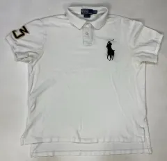 ポロ ラルフローレン ビックポニー メッシュ カラーTシャツ 白 黒