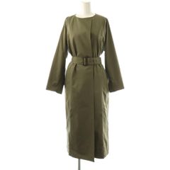 マッキントッシュフィロソフィー MACKINTOSH PHILOSOPHY ノーカラーロングコート スプリングコート ベルト付き 38 カーキ /ES ■OS