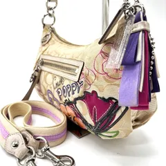 【良品】coach y2k poppy 2way shoulderbag handbag  signature canvas beige ladies unisex コーチ 2way ショルダー