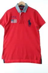（ M ー XL ） ポロ Ralph Lauren(ラルフローレン) 半袖 カラー Tシャツ ラグビー アメリカ国旗- 13ECA