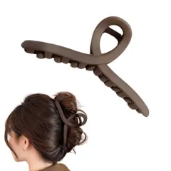 ヘアクリップ 大きめ バンスクリップ 髪留め クリップ しっかりとまる 可愛い 黒 おしゃれ エレガント 軽量13cm ロングヘア セミロング 韓国風 (コーヒー) [コーヒー]