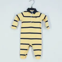 Ralph Lauren(ラルフローレン) 幼児 カラーネック ボディスーツ 黄色 9M ( HU37097 )