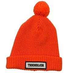TENDERLOIN(テンダーロイン) Logo Patches Beanie ロゴ ワッペン ポンポン ニット帽 オレンジのサムネイル