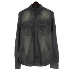 ヌーディージーンズ nudie jeans デニムシャツ 長袖 USED加工 インディゴ S
