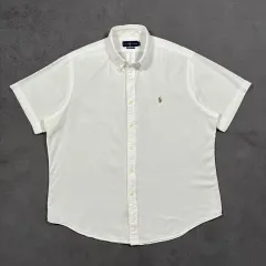 ポロ シャンブレー オックスフォード 白 半袖 シャツ