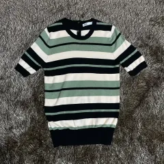 ZARA ザラ ストライプ ニット 半袖Tシャツ M