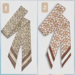 (正規品)COACH シグネチャー プリント シルク スキニー スカーフ