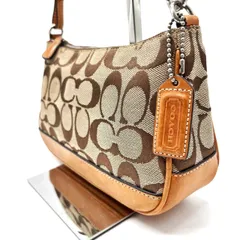 【良品】coach y2k signature canvas accessoryporch handbag brown コーチ ハンドバッグ