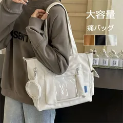 リュック 痛バッグ トートバッグ ショルダーバッグ ショルダー トート 痛バ 透明 ファスナー 大きめ いたばっく 痛バック 缶バッチ 安い 推し活 オタ活 ヲタ活 推し色 推しカラー 肩掛け レディース レッスンバッグ