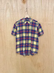 ポロ 麻 マドラスチェック シャツ