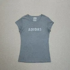 ( S ) アディダス ロゴ グレー 半袖 Tシャツ H6M2461