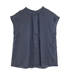 TE CHICHI ネイビー パターン ノースリーブ ブラウス F ポリエステル