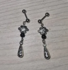 ハンドメイド ドロップ スタイル ピアス