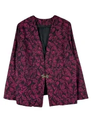 L JPN ノンカラ ワンボタン ブレザー ジャケット