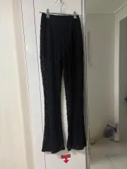 ブーツカット レース バンディング パンツ