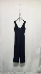 とろみ素材 ジャンプスーツ (ネイビー)