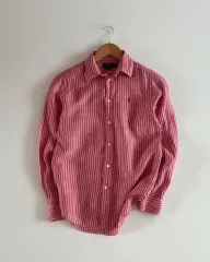 ポロラルフローレン レディース ストライプ リネン シャツ XS